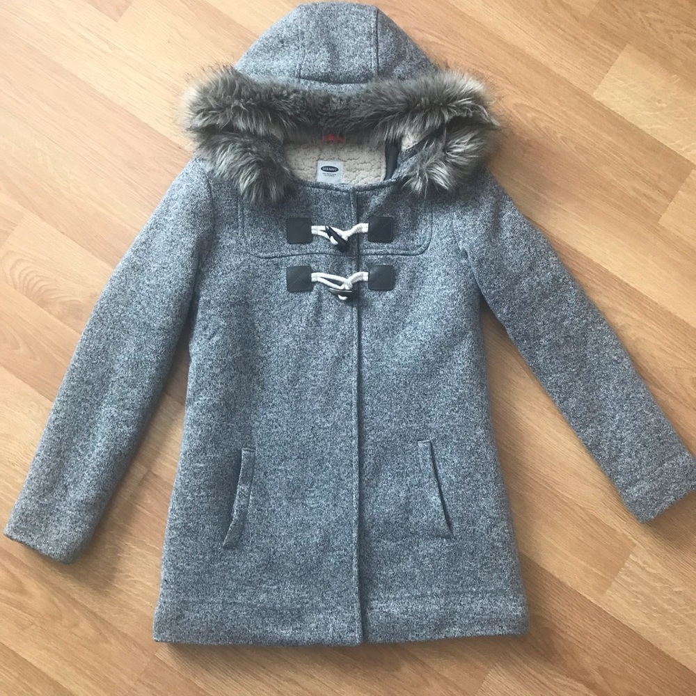 Gray Old Navy Girls Hooded Jacket, Size XL (14)